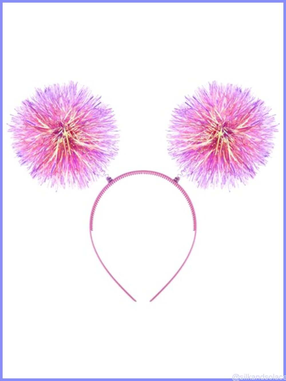 Foil Strips Pom Pom Headband Glitter Tinsel Fluffy Ball Hair Accessory Cosplay